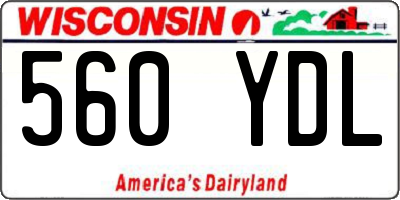 WI license plate 560YDL