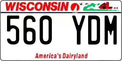 WI license plate 560YDM