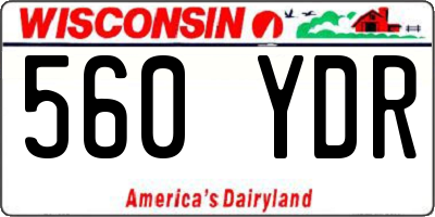 WI license plate 560YDR