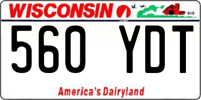 WI license plate 560YDT