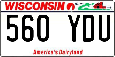 WI license plate 560YDU