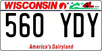 WI license plate 560YDY
