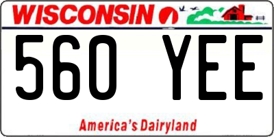 WI license plate 560YEE