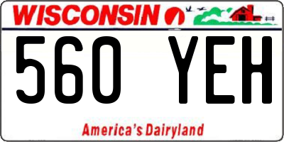 WI license plate 560YEH