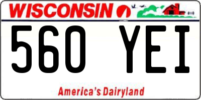 WI license plate 560YEI
