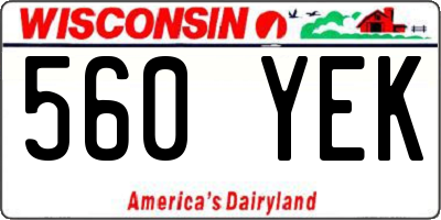 WI license plate 560YEK
