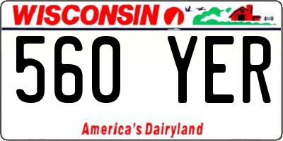 WI license plate 560YER