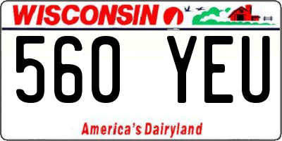 WI license plate 560YEU