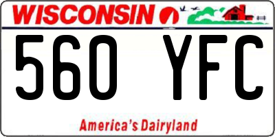 WI license plate 560YFC