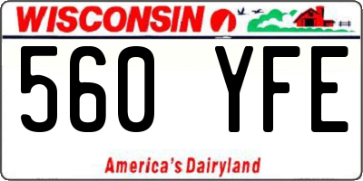 WI license plate 560YFE