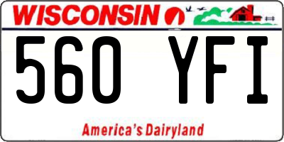 WI license plate 560YFI