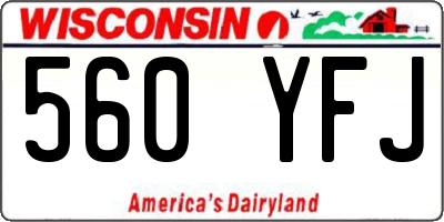 WI license plate 560YFJ