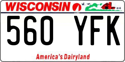 WI license plate 560YFK