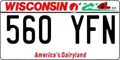WI license plate 560YFN