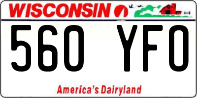 WI license plate 560YFO