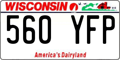 WI license plate 560YFP