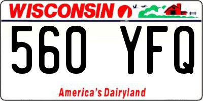 WI license plate 560YFQ