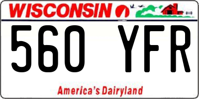 WI license plate 560YFR