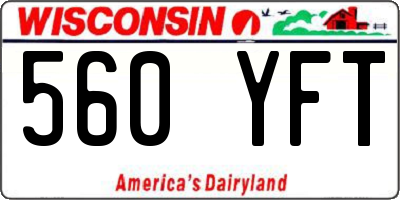 WI license plate 560YFT