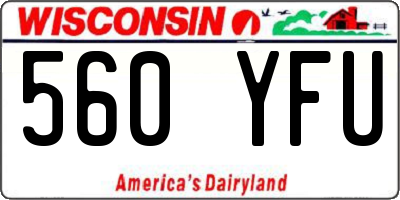 WI license plate 560YFU