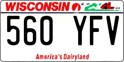 WI license plate 560YFV