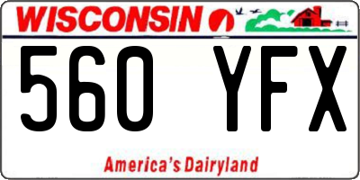 WI license plate 560YFX