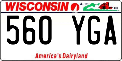 WI license plate 560YGA