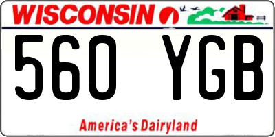 WI license plate 560YGB