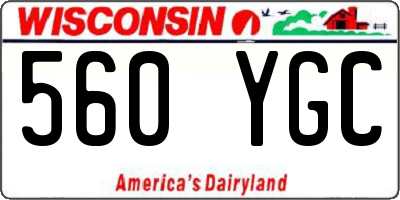 WI license plate 560YGC