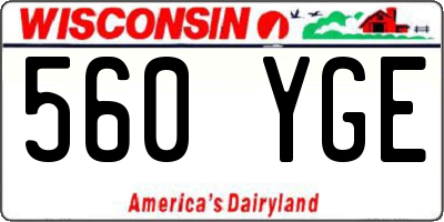 WI license plate 560YGE