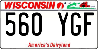 WI license plate 560YGF