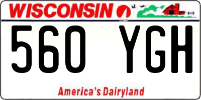 WI license plate 560YGH