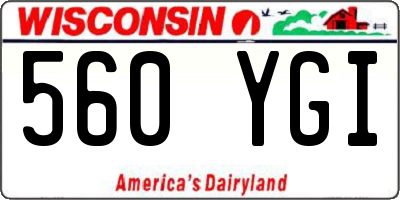 WI license plate 560YGI