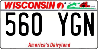 WI license plate 560YGN