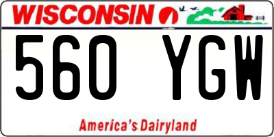 WI license plate 560YGW