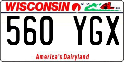 WI license plate 560YGX