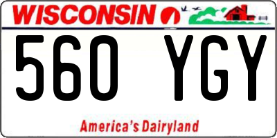WI license plate 560YGY