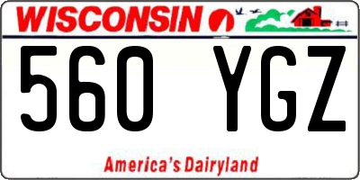 WI license plate 560YGZ