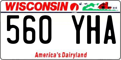 WI license plate 560YHA