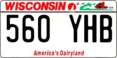 WI license plate 560YHB