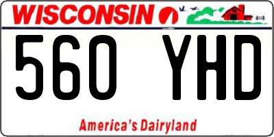 WI license plate 560YHD