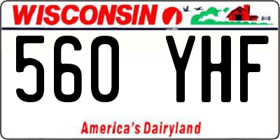 WI license plate 560YHF