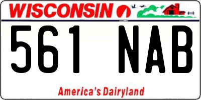WI license plate 561NAB