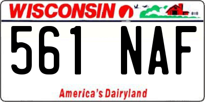 WI license plate 561NAF