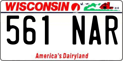 WI license plate 561NAR