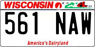 WI license plate 561NAW