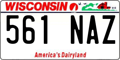 WI license plate 561NAZ