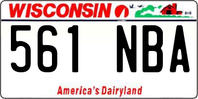 WI license plate 561NBA