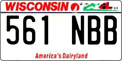 WI license plate 561NBB