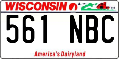 WI license plate 561NBC